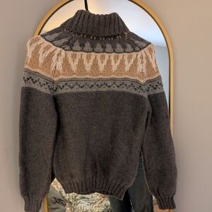Thick Grey 100% Cashmere Nordic Style Sweater, Holly Adams, Made In Italy